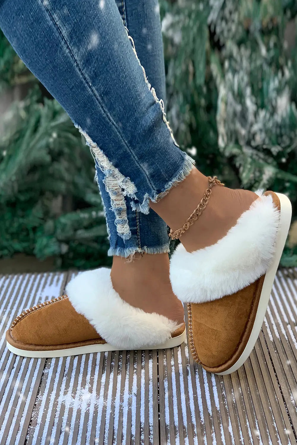 Camel Plush Suede Winter Home Slippers Beagle Boutique Fashion Outlet