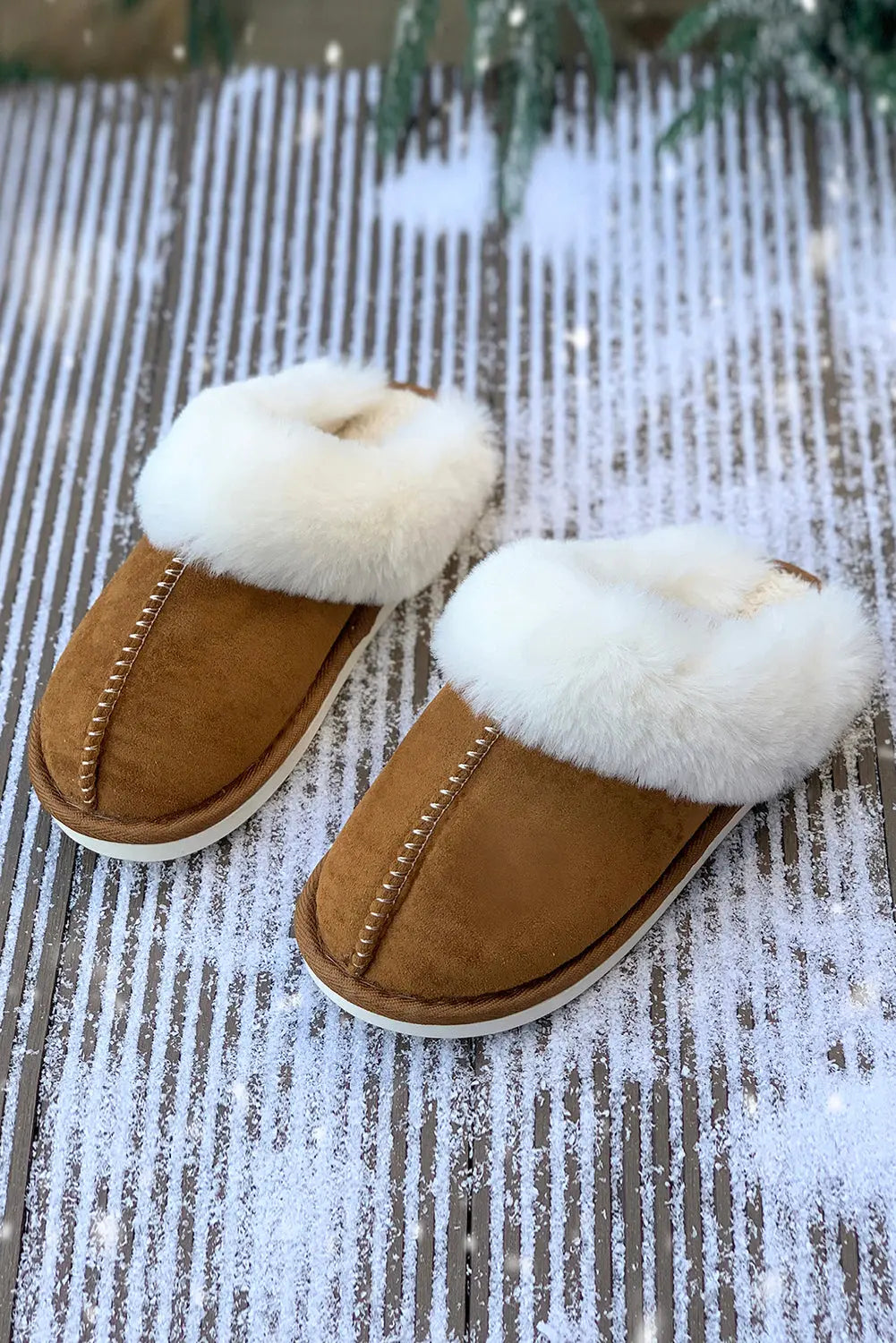 Camel Plush Suede Winter Home Slippers Beagle Boutique Fashion Outlet