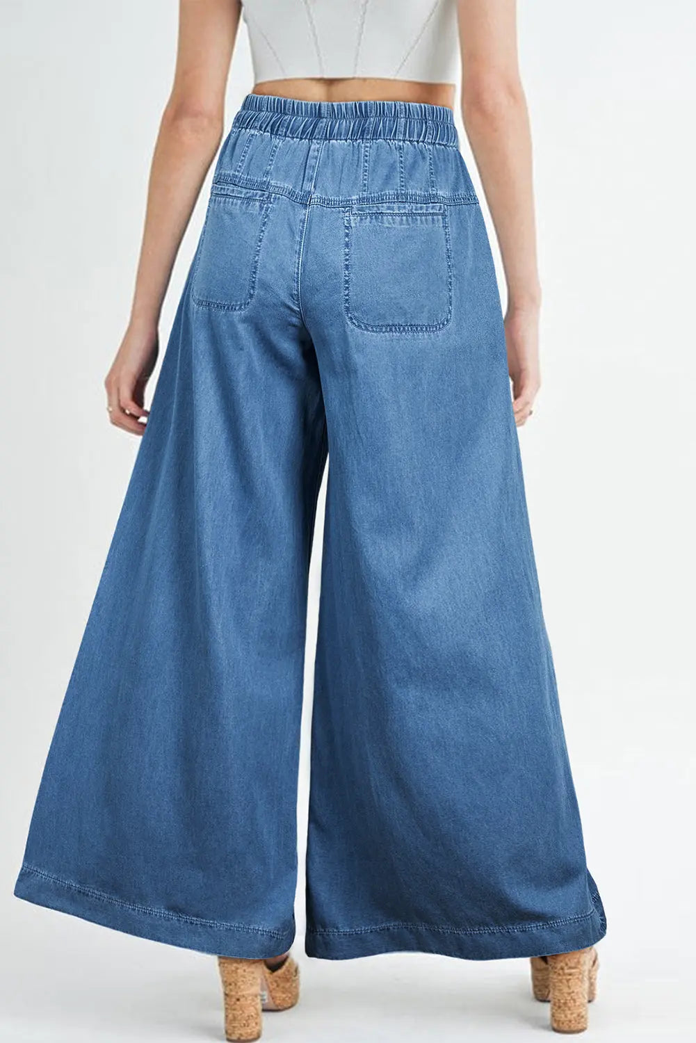 Carbon Grey Mineral Wash Button Fly Waist Wide Leg Jeans - BB Fashion Outlet