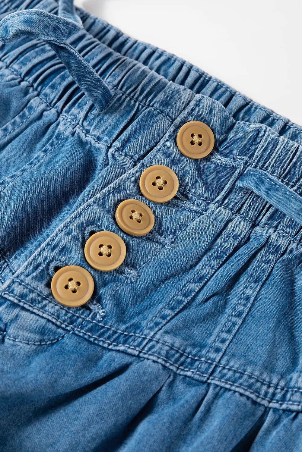 Carbon Grey Mineral Wash Button Fly Waist Wide Leg Jeans - BB Fashion Outlet