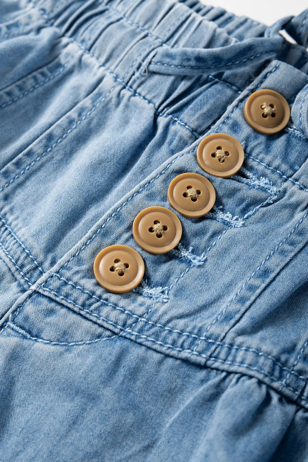 Carbon Grey Mineral Wash Button Fly Waist Wide Leg Jeans - BB Fashion Outlet