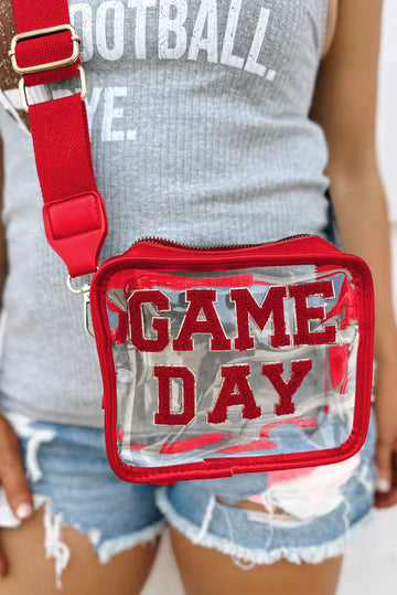 Chenille GAME DAY Pattern Clear Bag - eAura