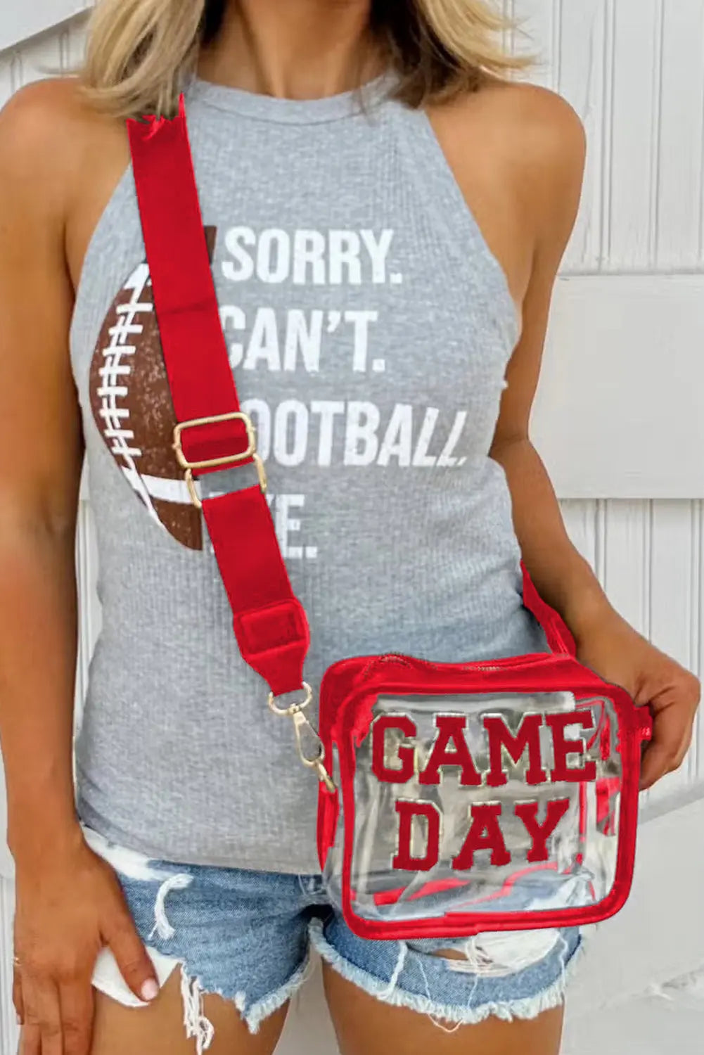 Chenille GAME DAY Pattern Clear Bag - eAura