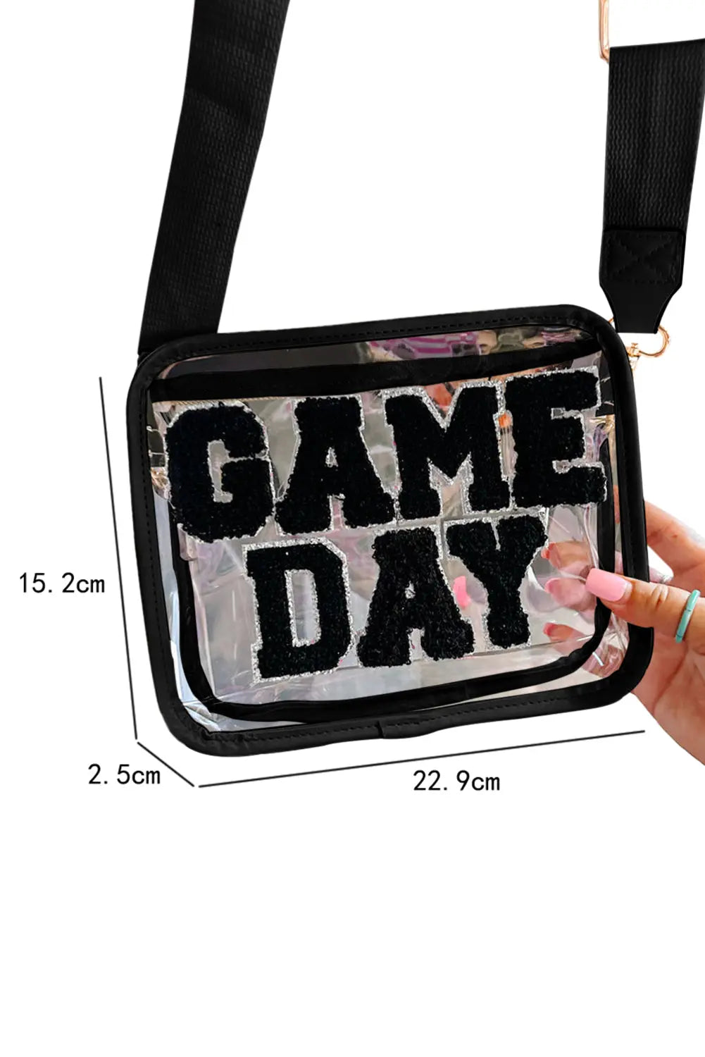 Chenille GAME DAY Pattern Clear Bag - eAura