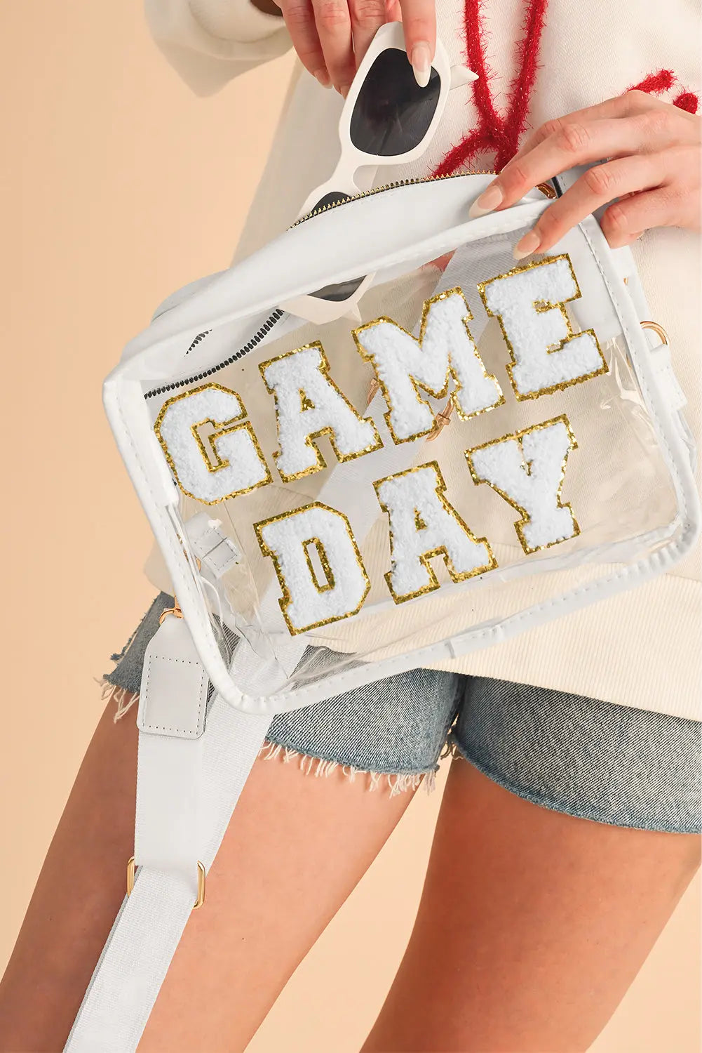 Chenille GAME DAY Pattern Clear Bag - eAura