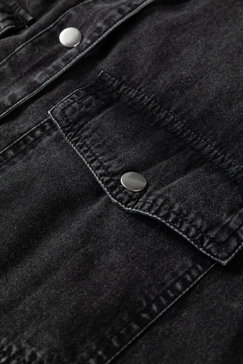 Chest Pocket Raw Hem Denim Baggy Shirt Dress - eAura