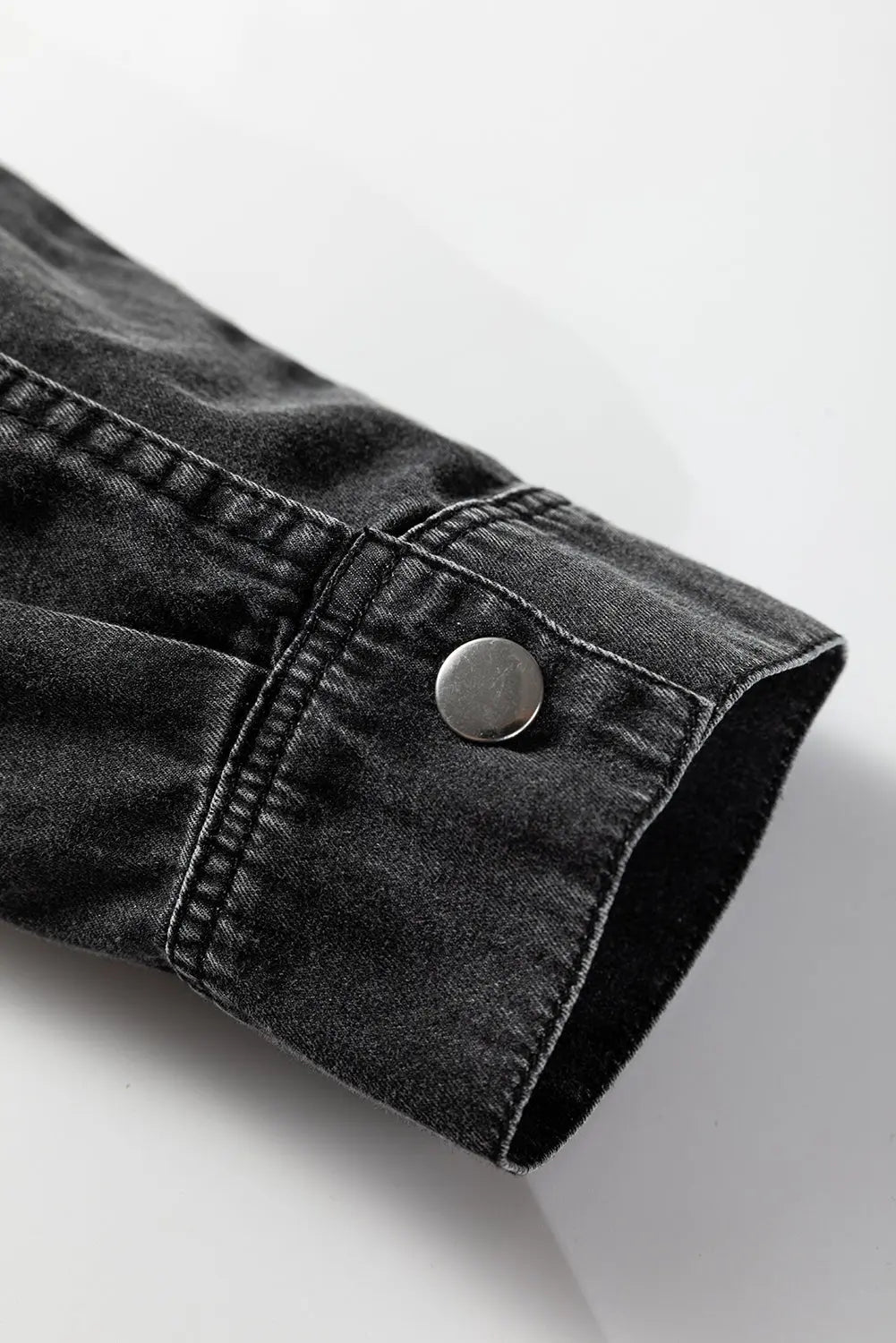 Chest Pocket Raw Hem Denim Baggy Shirt Dress - eAura