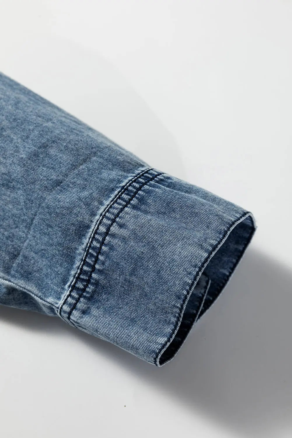 Chest Pocket Raw Hem Denim Baggy Shirt Dress - eAura