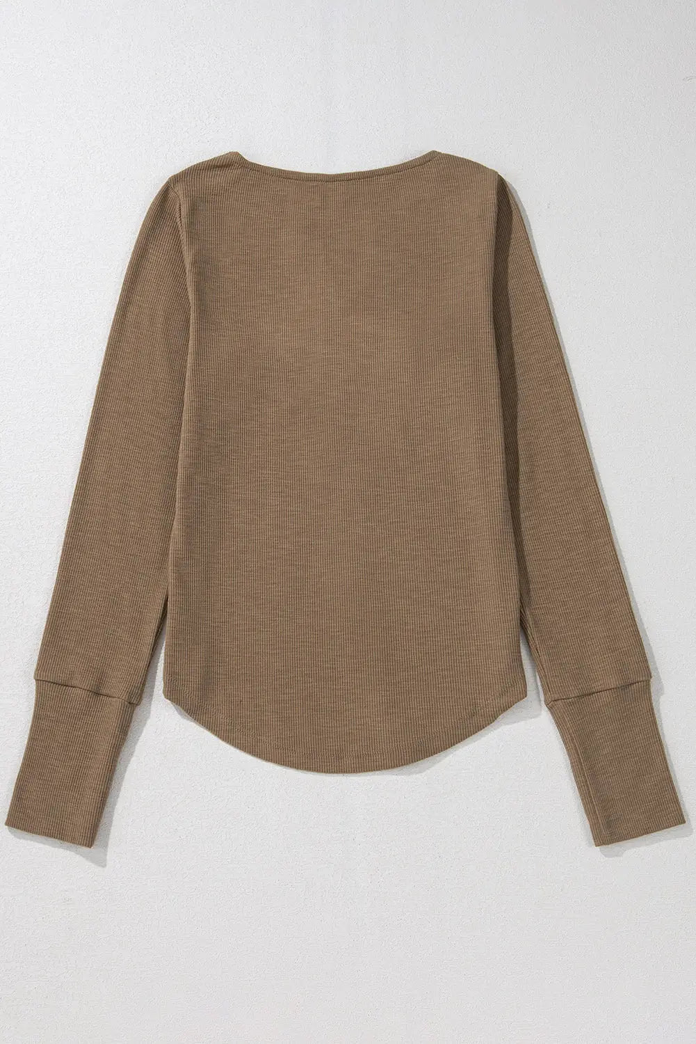 Chestnut Anglaise Broider Ribbed Long Sleeve Top Beagle Boutique Fashion Outlet
