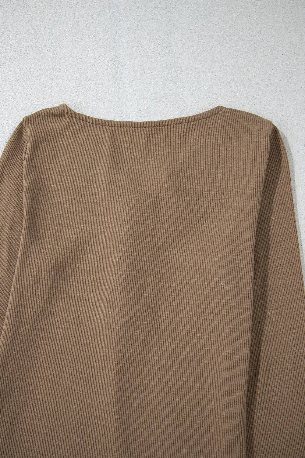 Chestnut Anglaise Broider Ribbed Long Sleeve Top Beagle Boutique Fashion Outlet