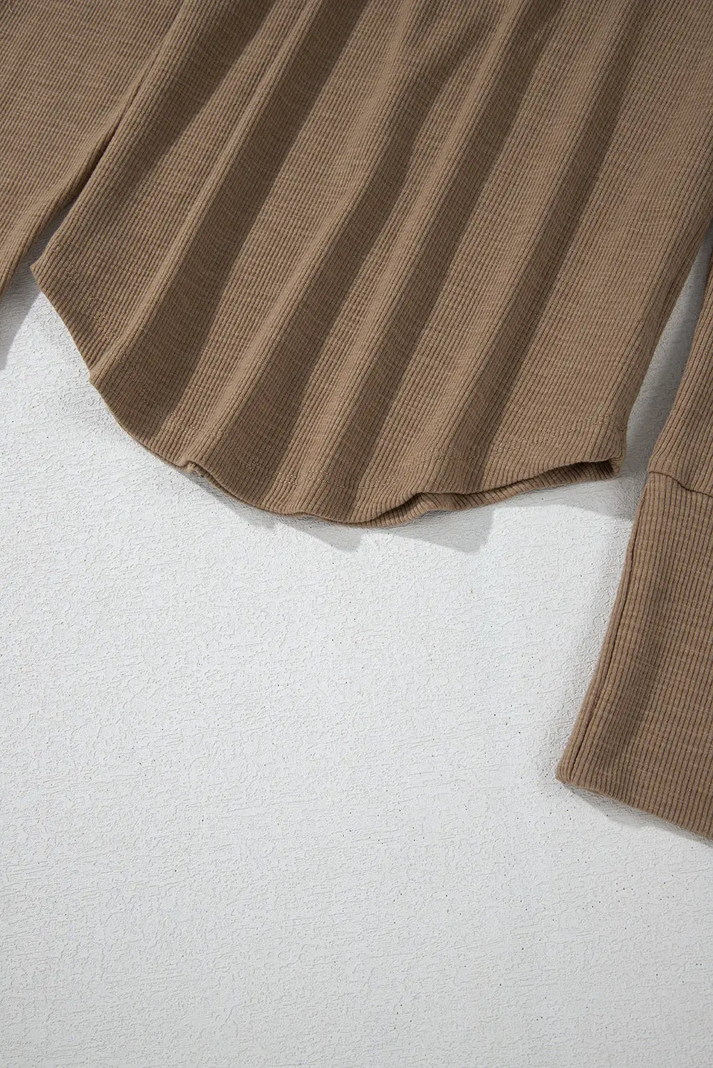 Chestnut Anglaise Broider Ribbed Long Sleeve Top Beagle Boutique Fashion Outlet