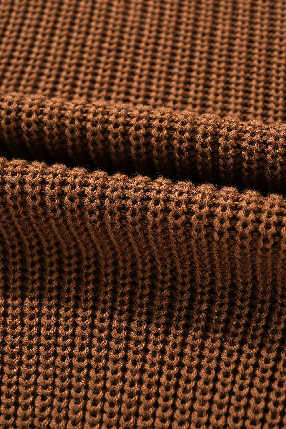 Chestnut Beaded Drop Shoulder Round Neck Sweater - eAura