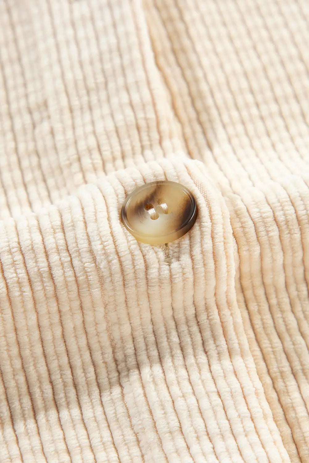 Chestnut Corduroy Flap Pocket Button Up Shacket - BB Fashion Outlet