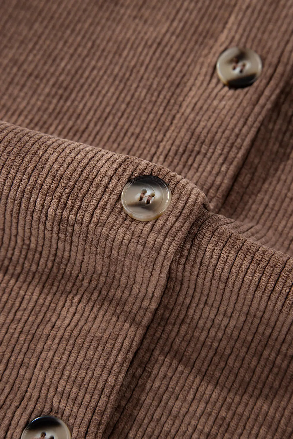 Chestnut Corduroy Flap Pocket Button Up Shacket Beagle Boutique Fashion Outlet