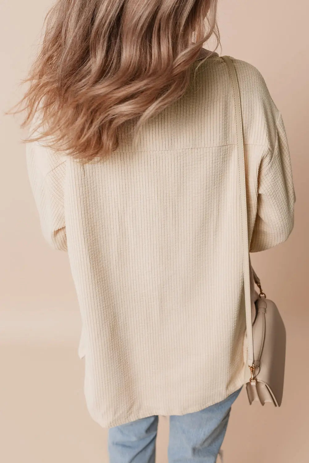 Chestnut Corduroy Flap Pocket Button Up Shacket - eAura