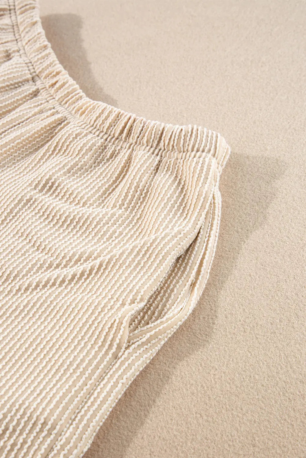 Chestnut Corduroy Knit Long Sleeve Top and High Waist Shorts Set - BB Fashion Outlet