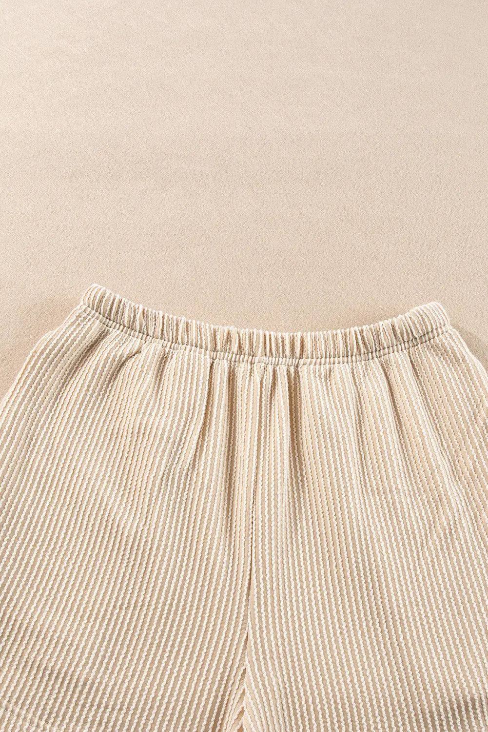 Chestnut Corduroy Knit Long Sleeve Top and High Waist Shorts Set - BB Fashion Outlet