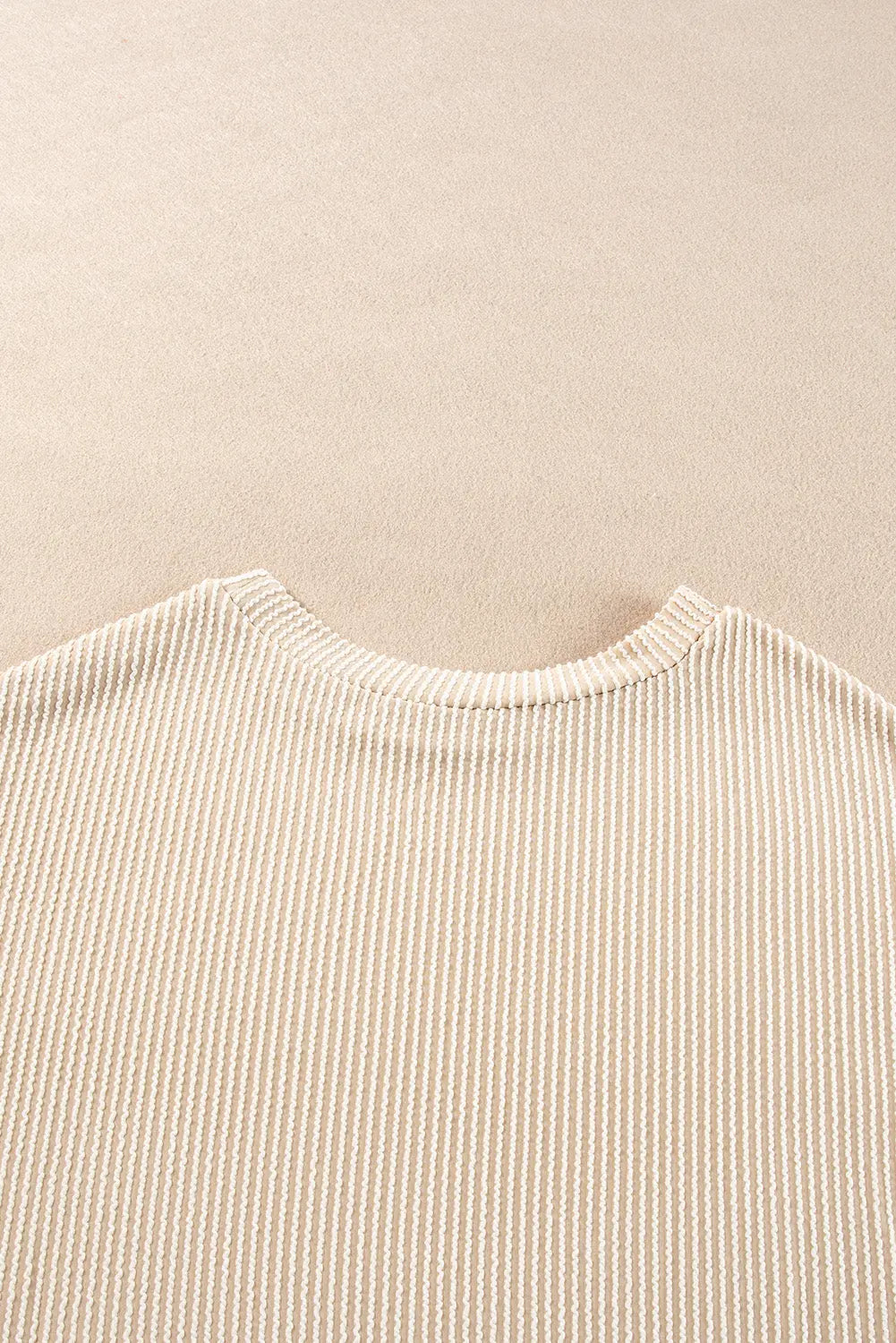 Chestnut Corduroy Knit Long Sleeve Top and High Waist Shorts Set - BB Fashion Outlet