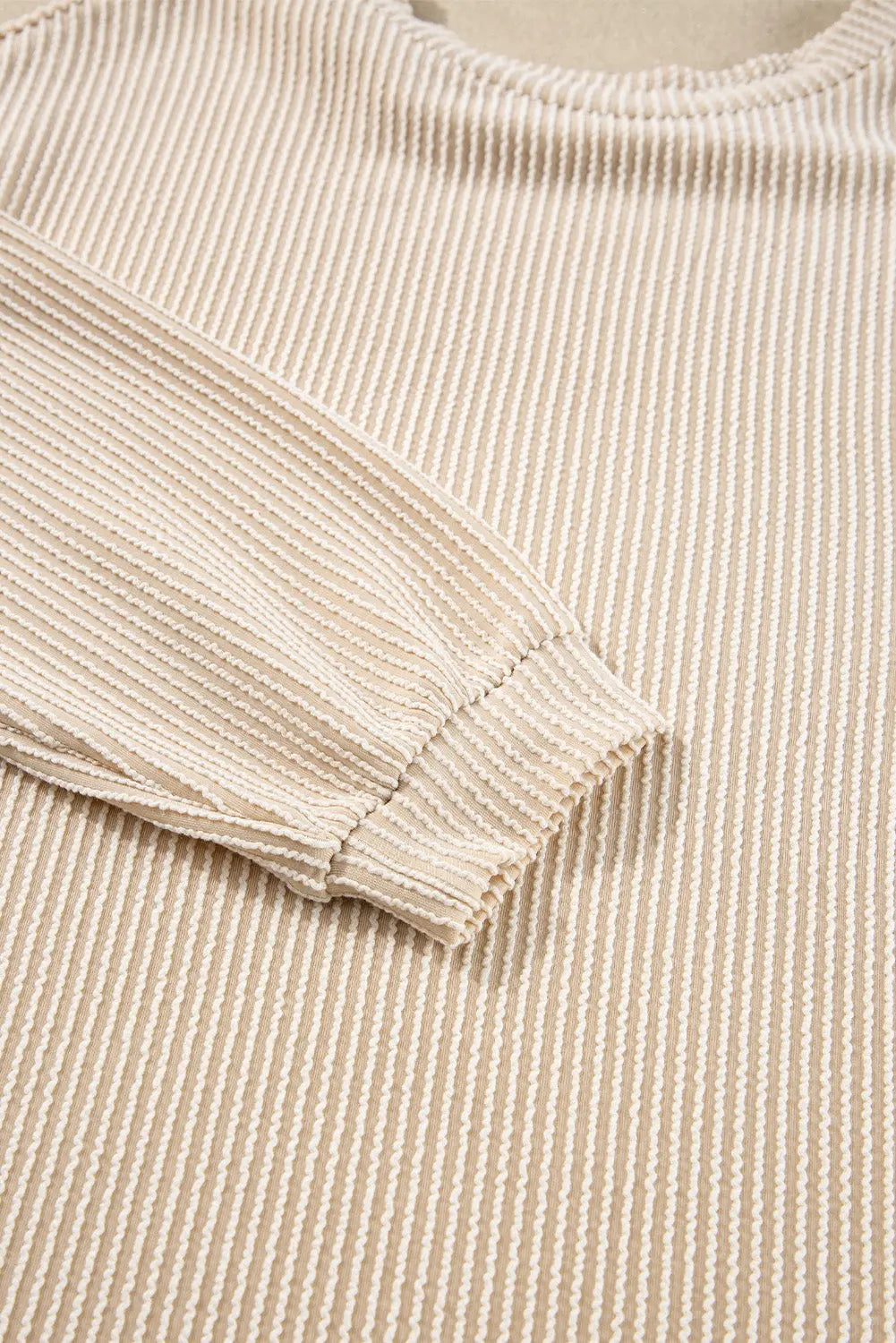 Chestnut Corduroy Knit Long Sleeve Top and High Waist Shorts Set - BB Fashion Outlet