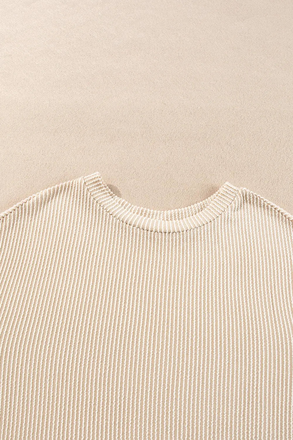 Chestnut Corduroy Knit Long Sleeve Top and High Waist Shorts Set - BB Fashion Outlet