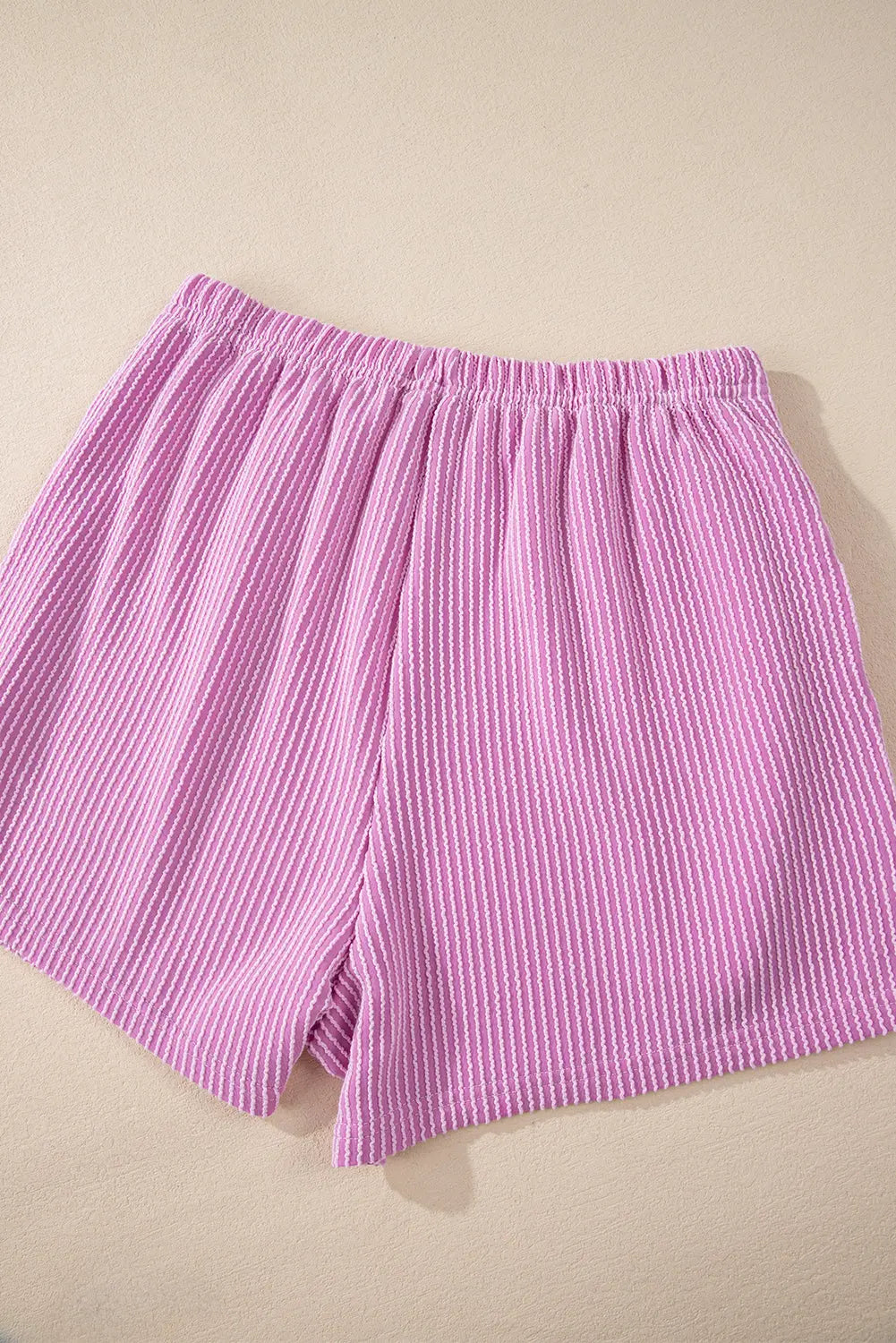 Chestnut Corduroy Knit Long Sleeve Top and High Waist Shorts Set - BB Fashion Outlet
