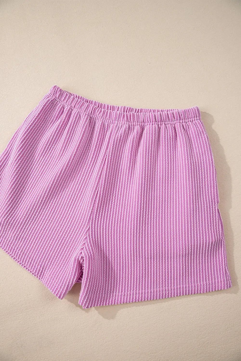 Chestnut Corduroy Knit Long Sleeve Top and High Waist Shorts Set - BB Fashion Outlet