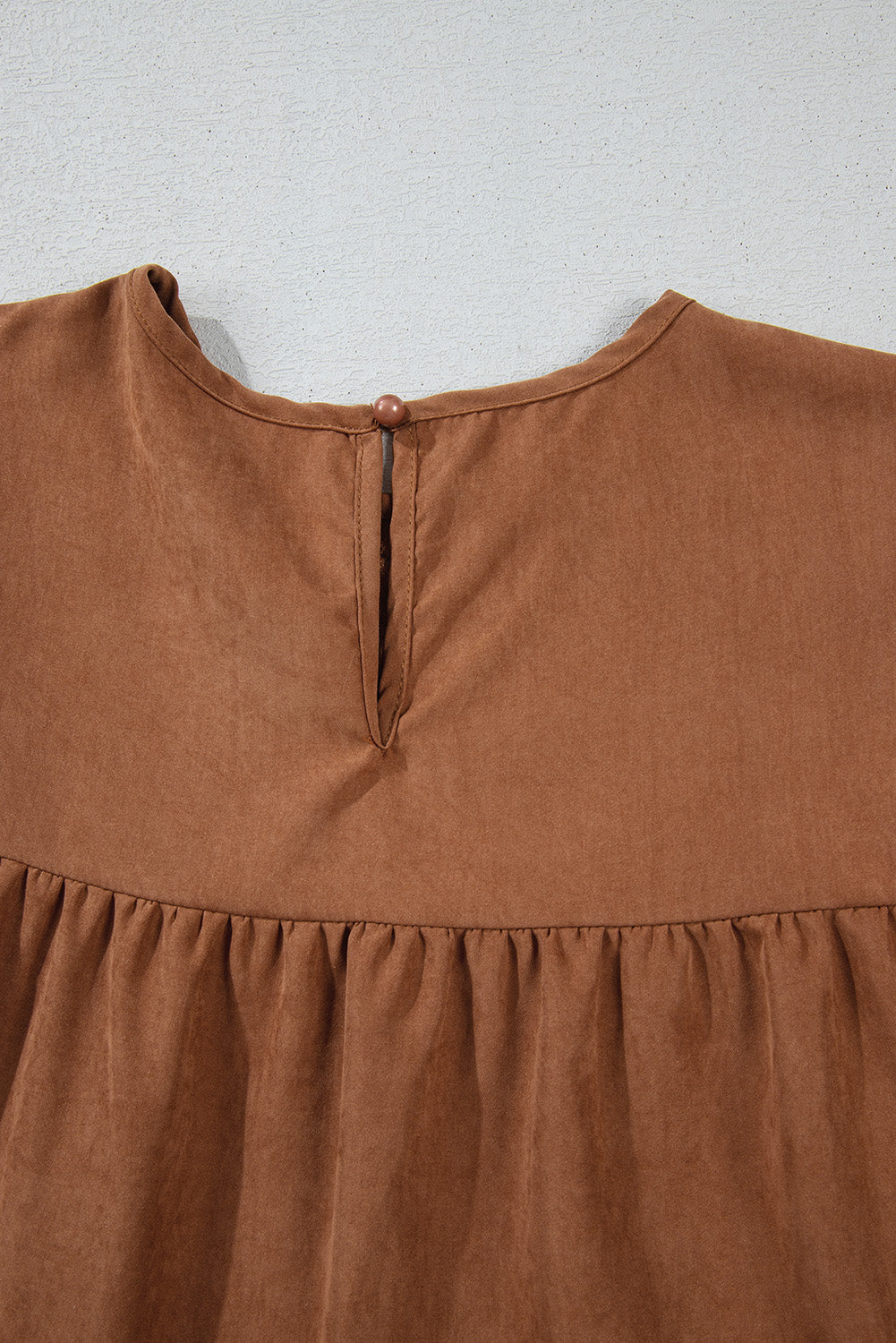 Chestnut Floral Lace Crochet Tiered Ruffled Mini Dress - Dresses/Mini Dresses