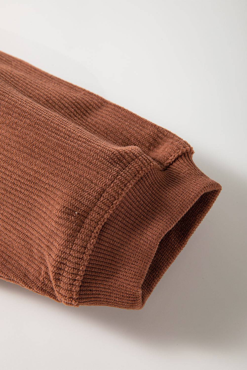 Chestnut Ribbed Corduroy Oversized Sweatshirt - Tops/Sweatshirts & Hoodies