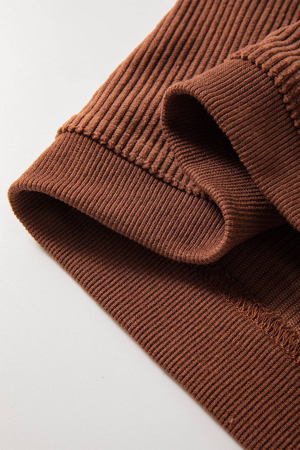Chestnut Ribbed Corduroy Oversized Sweatshirt - Tops/Sweatshirts & Hoodies