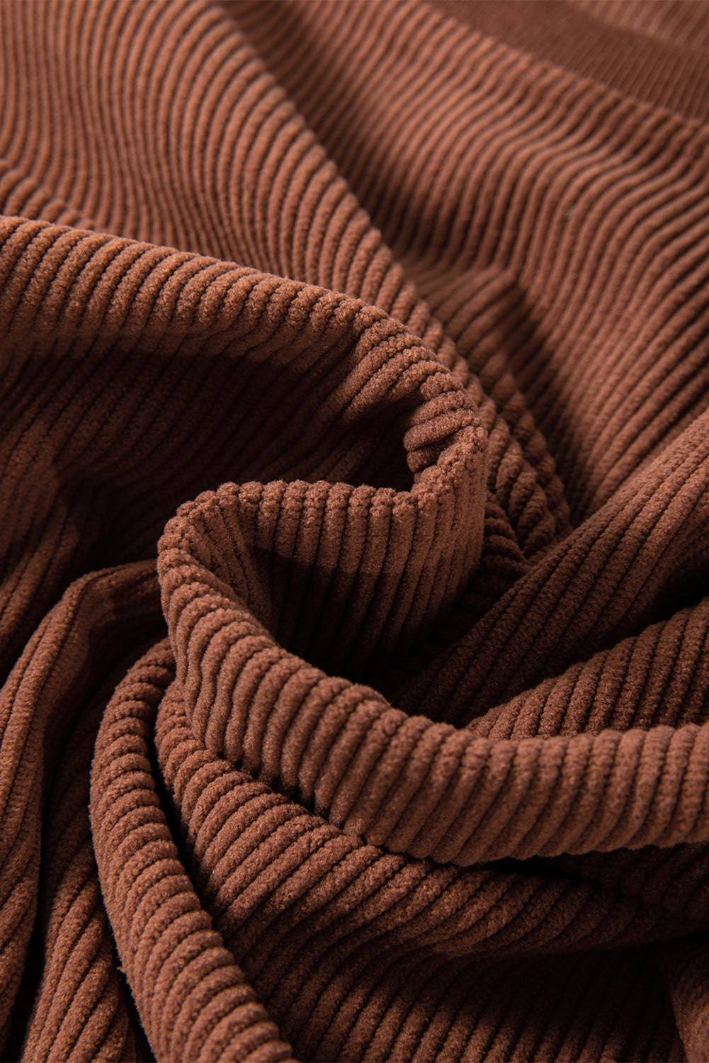 Chestnut Ribbed Corduroy Oversized Sweatshirt - Tops/Sweatshirts & Hoodies