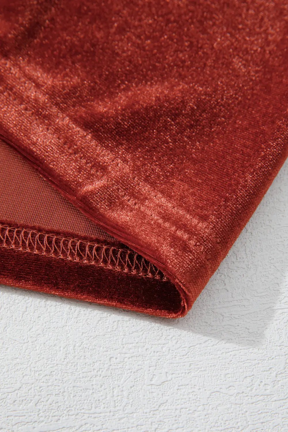 Cinnamon Velvet Smocked Neckline Puff Sleeve Shift Mini Dress - eAura