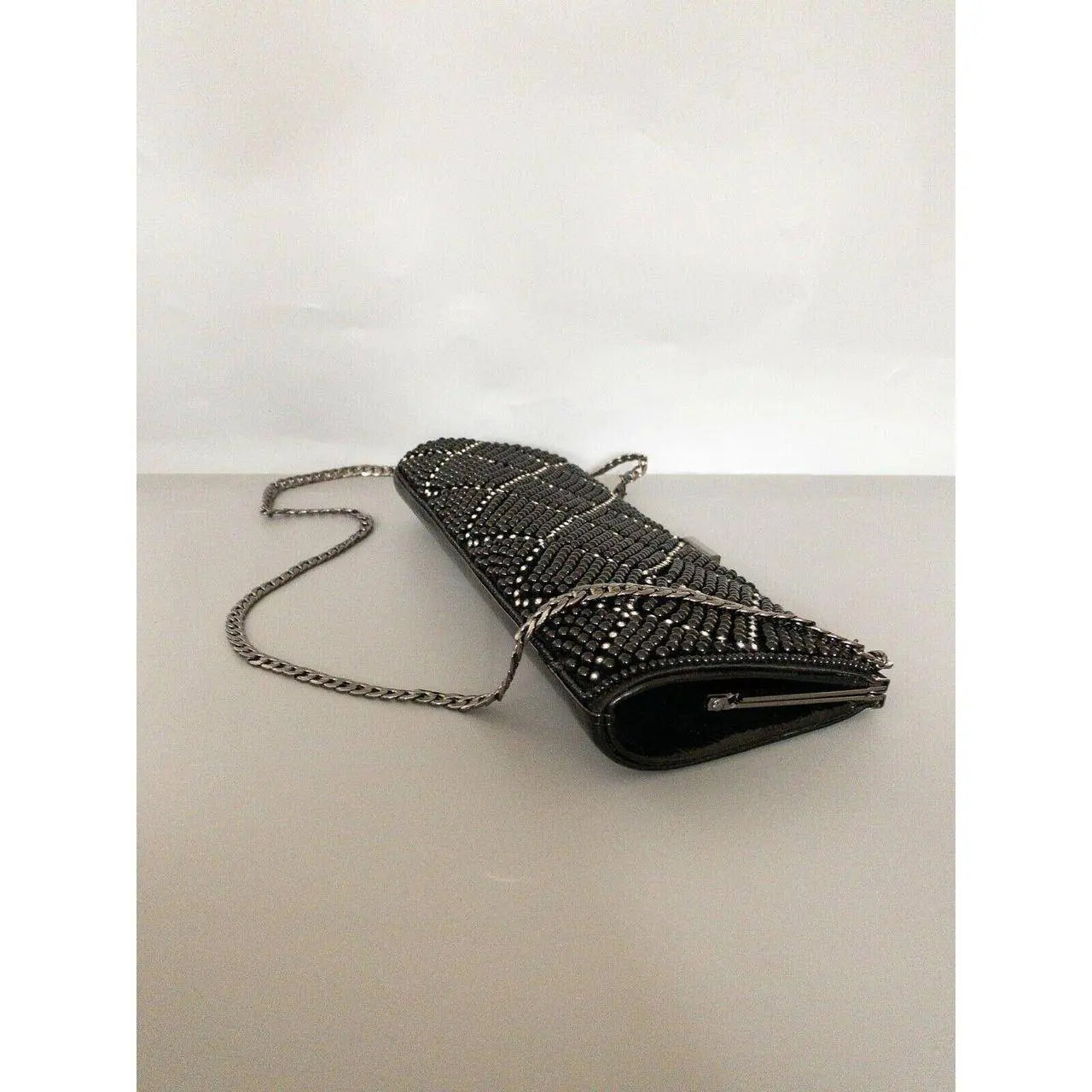 Claudia Canova Structured Clasptop Pearl Covered Clutch - BB Fashion Outlet