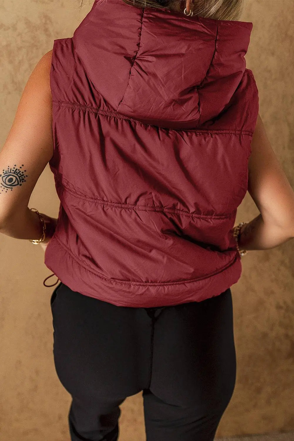 Clay Zip-up Side Pockets Hooded Puffer Gilet - BB Fashion Outlet