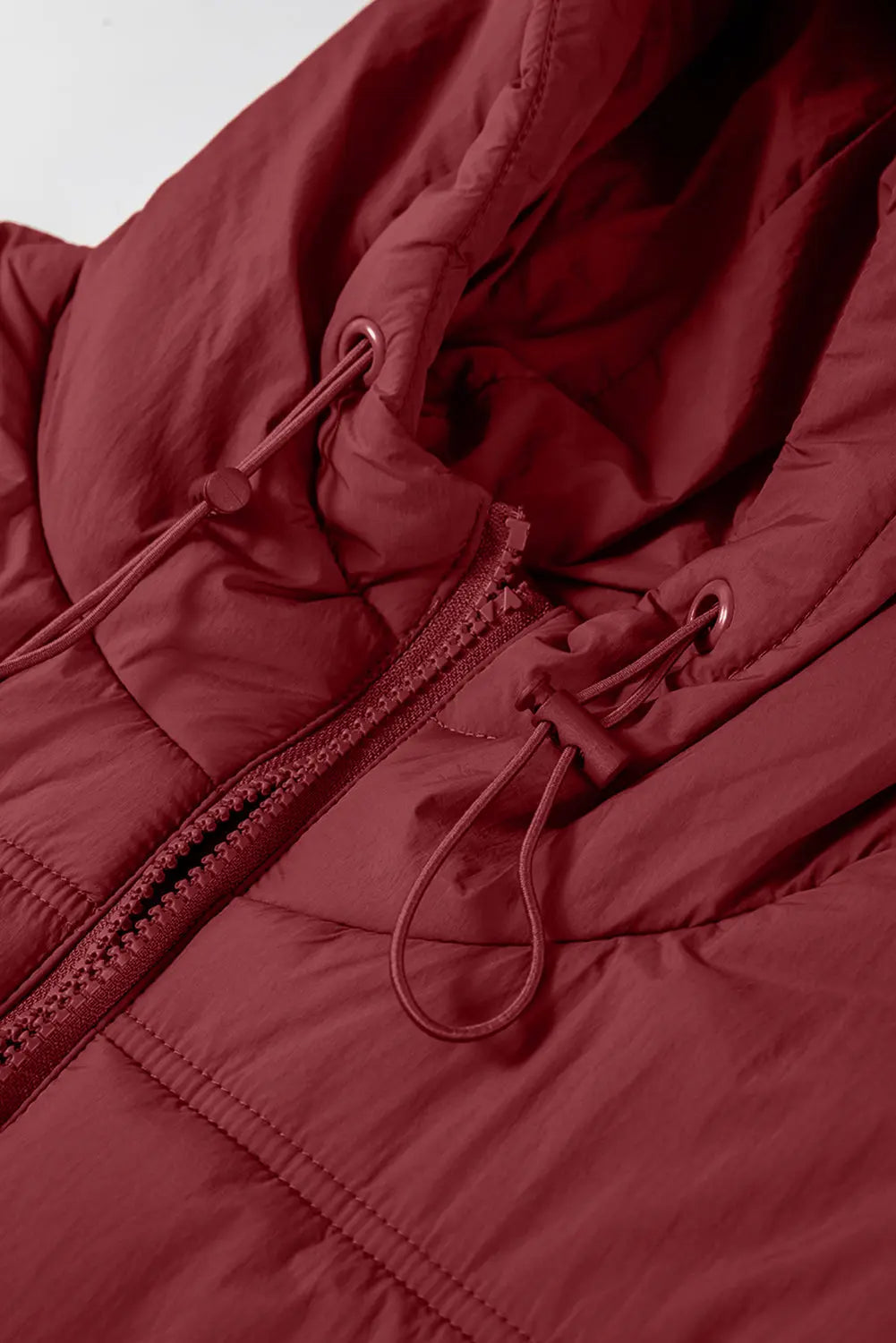 Clay Zip-up Side Pockets Hooded Puffer Vest - eAura