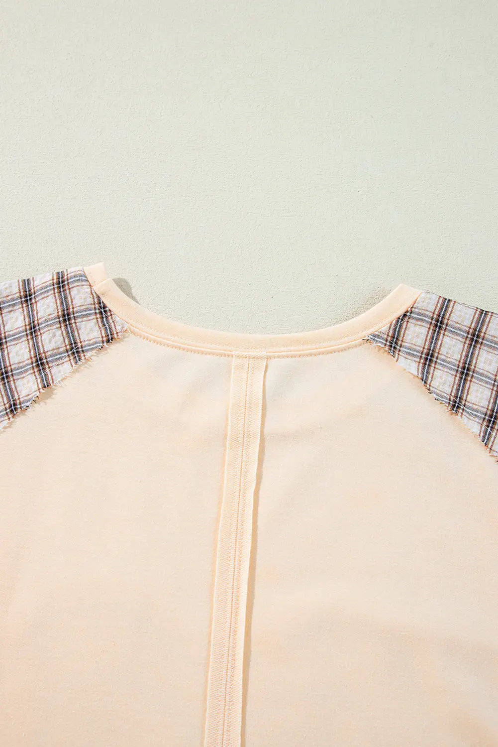 Clearly Aqua Plaid Floral Peace Heart Graphic Wide Long Sleeve Top - eAura