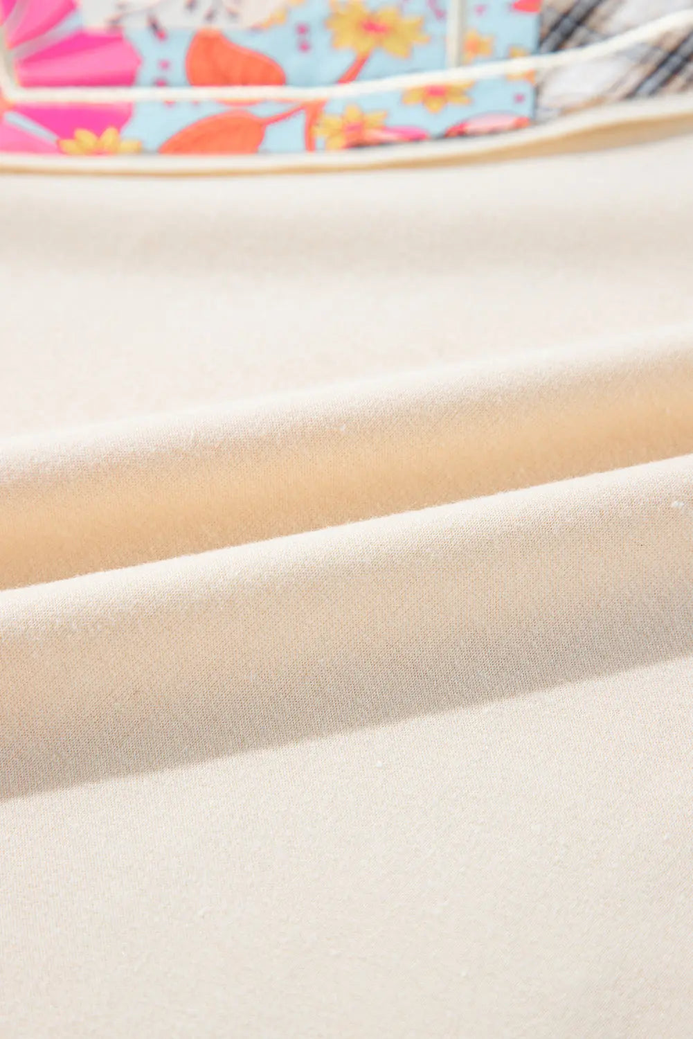 Clearly Aqua Plaid Floral Peace Heart Graphic Wide Long Sleeve Top - eAura