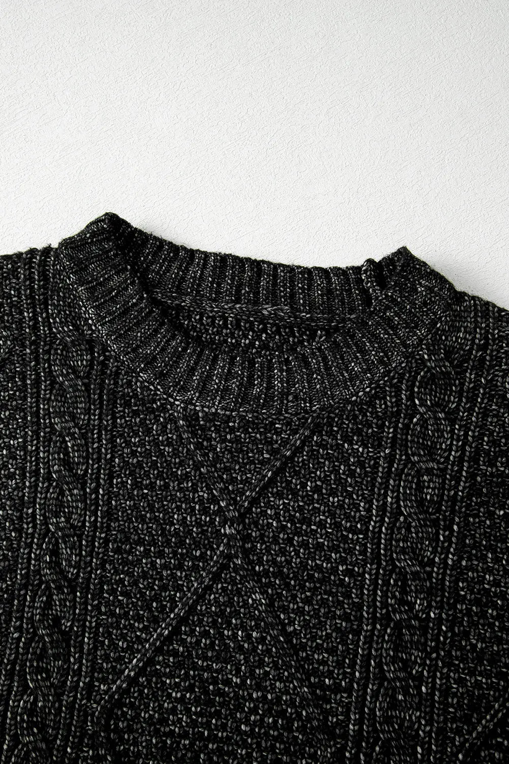 Coffee Cable Knit Drop Shoulder Loose Fit Sweater Dress Beagle Boutique Fashion Outlet
