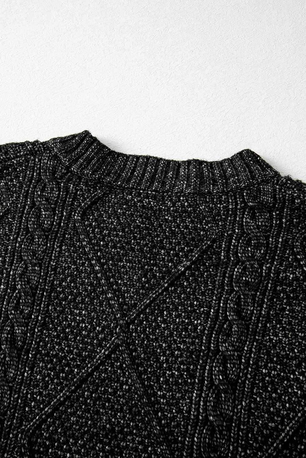 Coffee Cable Knit Drop Shoulder Loose Fit Sweater Dress Beagle Boutique Fashion Outlet