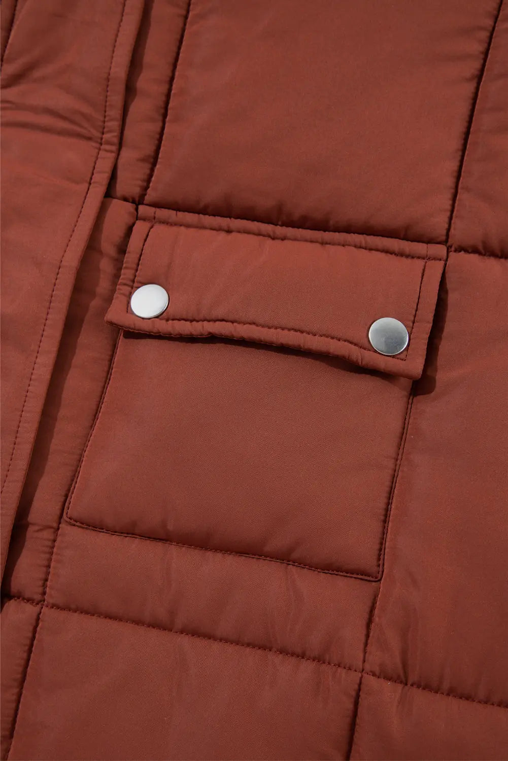 Coffee Quilted Puffer Stand Neck Zipped Mid-length Coat Beagle Boutique Fashion Outlet