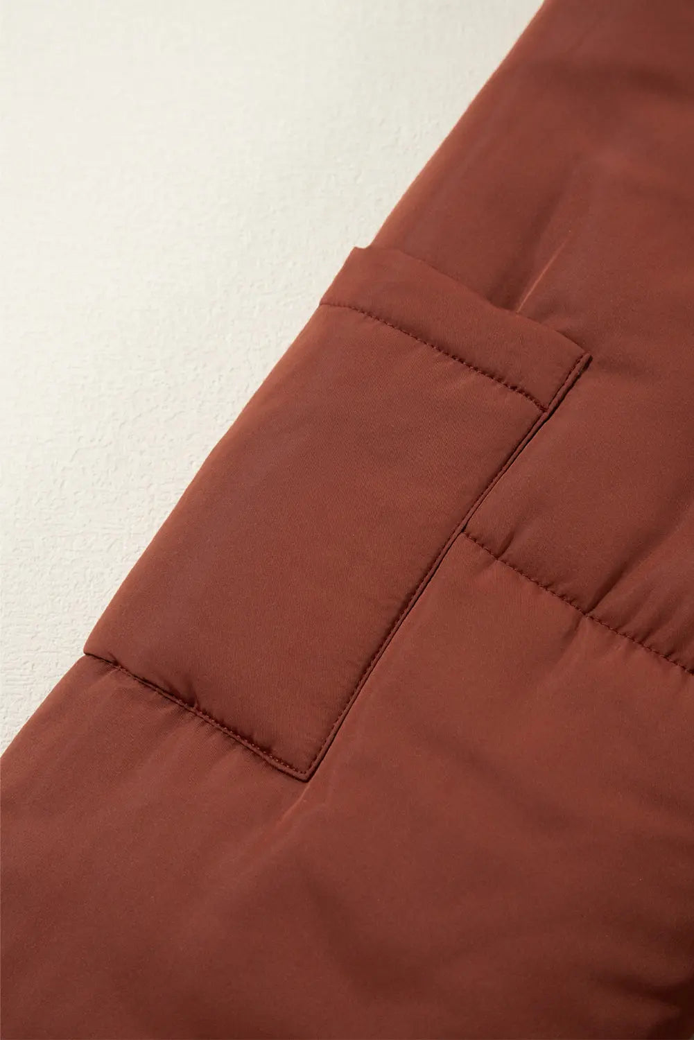 Coffee Quilted Puffer Stand Neck Zipped Mid-length Coat Beagle Boutique Fashion Outlet