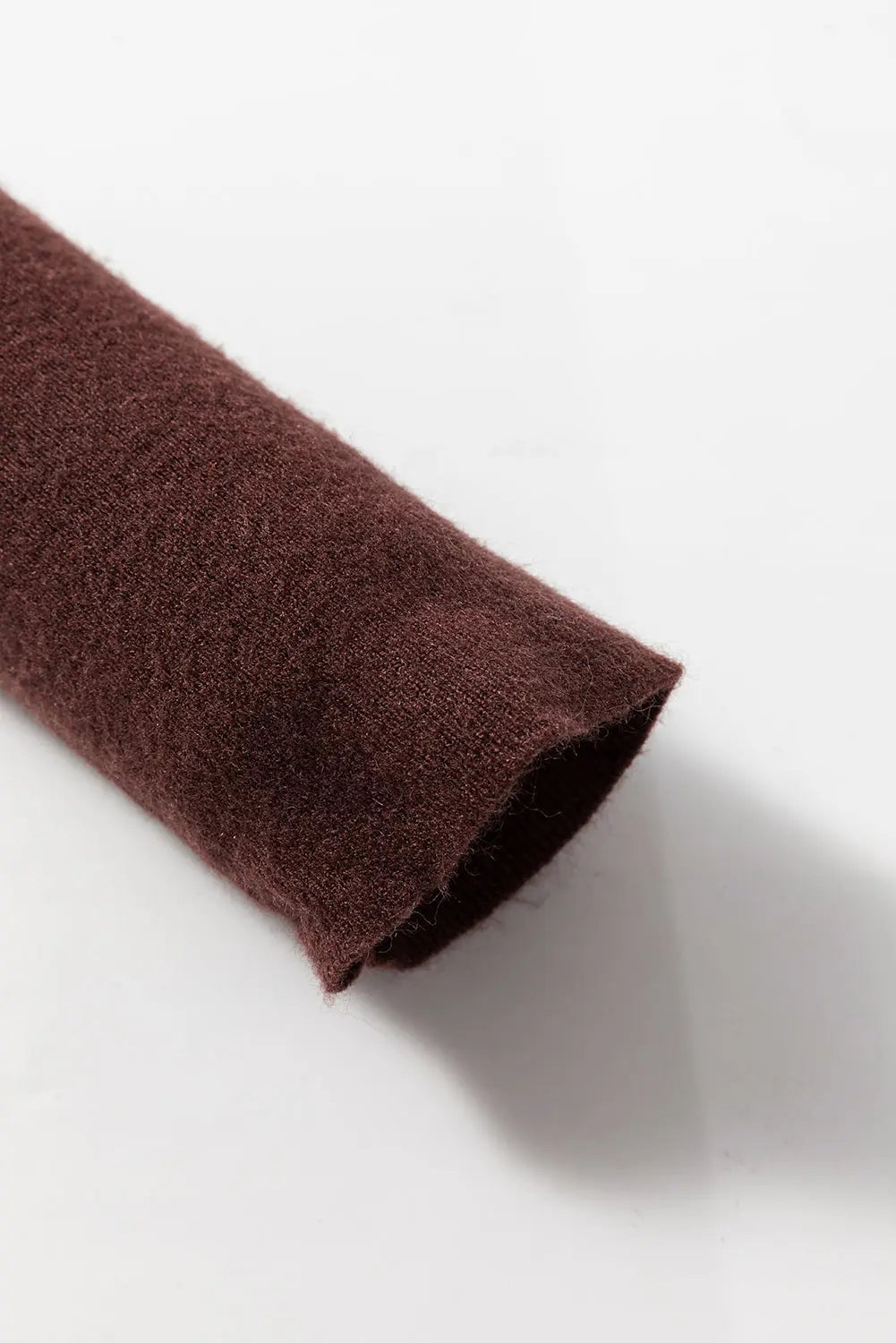 Coffee Slim Fit Mock Neck Side Slit Sweater Dress - eAura