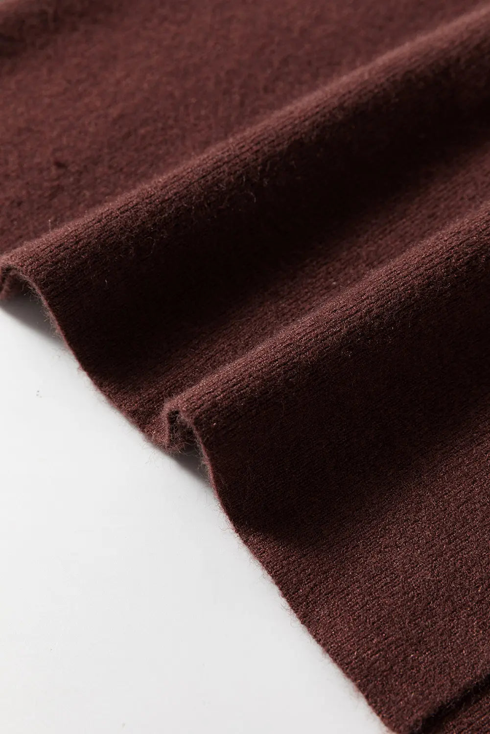 Coffee Slim Fit Mock Neck Side Slit Sweater Dress - eAura