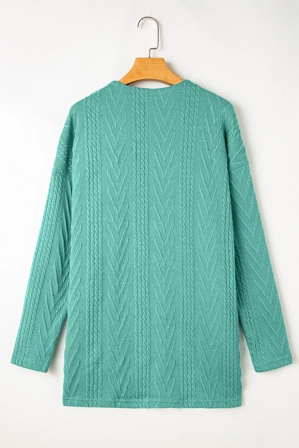 Coffee  Solid Textured Open Front Cardigan with Pocket - eAura