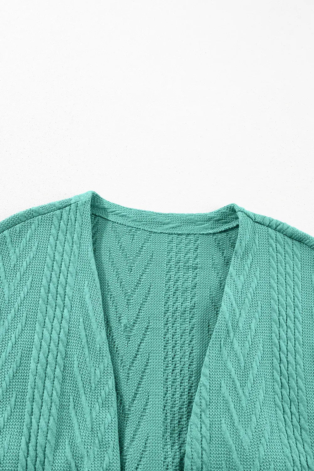 Coffee  Solid Textured Open Front Cardigan with Pocket - eAura