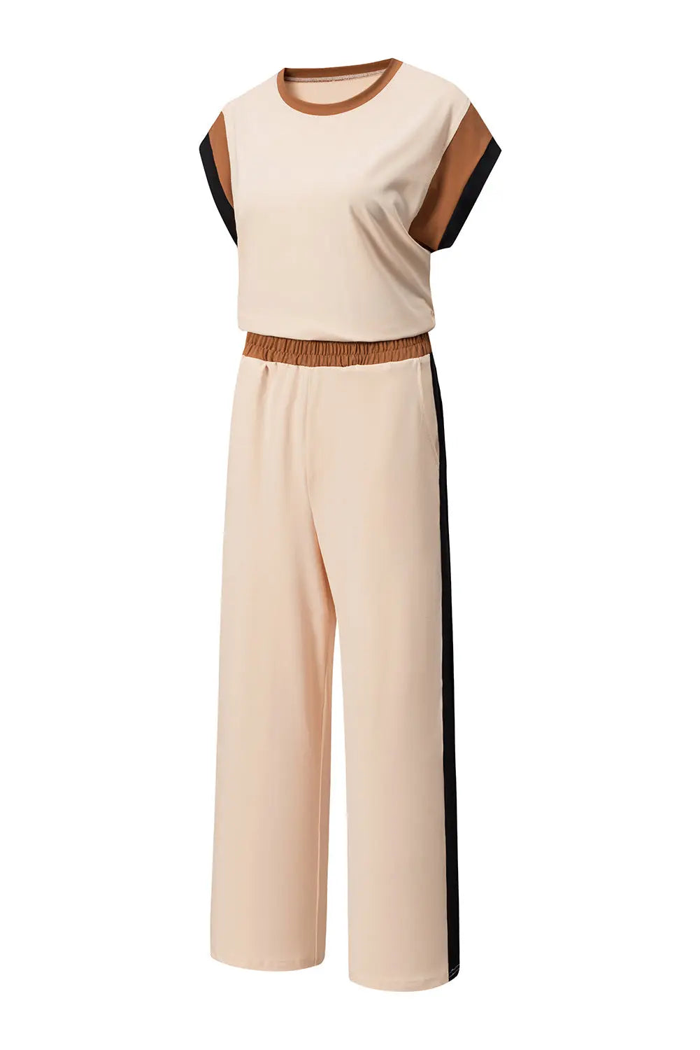 Colour Block Detail Casual Two-piece Co-ord Set Outfit - eAura