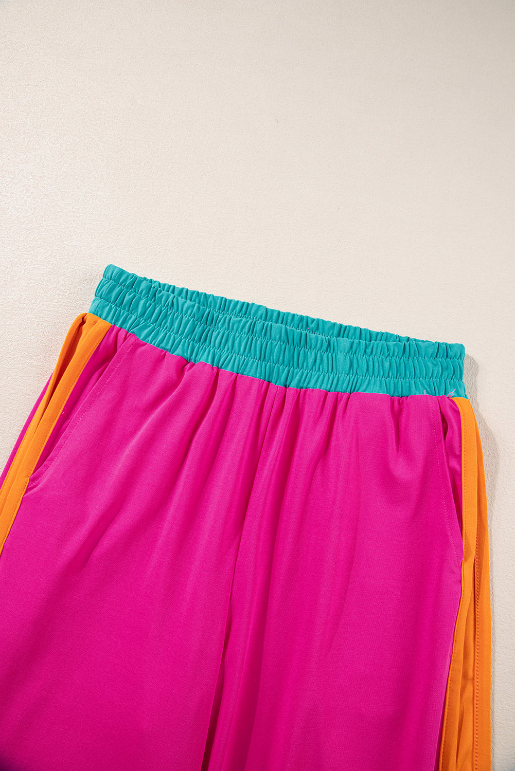 Colour Block Detail Casual Two-piece Co-ord Set - Two Piece Sets/Pant Sets