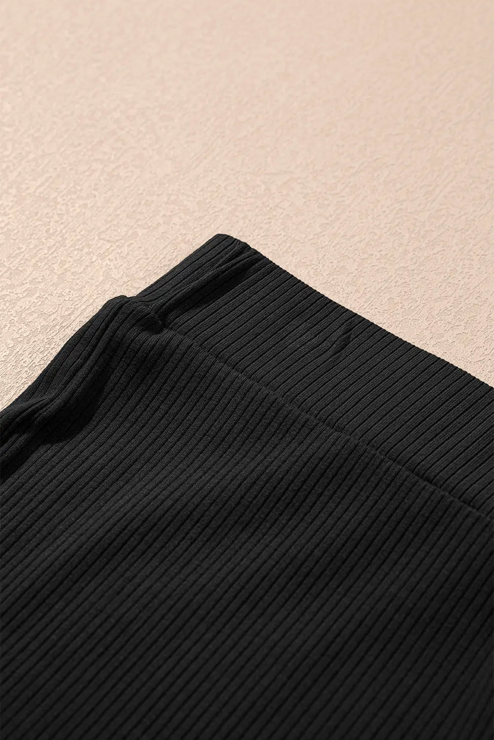 Colour black Solid Colour Loose Tunic Top and Slim Shorts Set Beagle Boutique Fashion Outlet