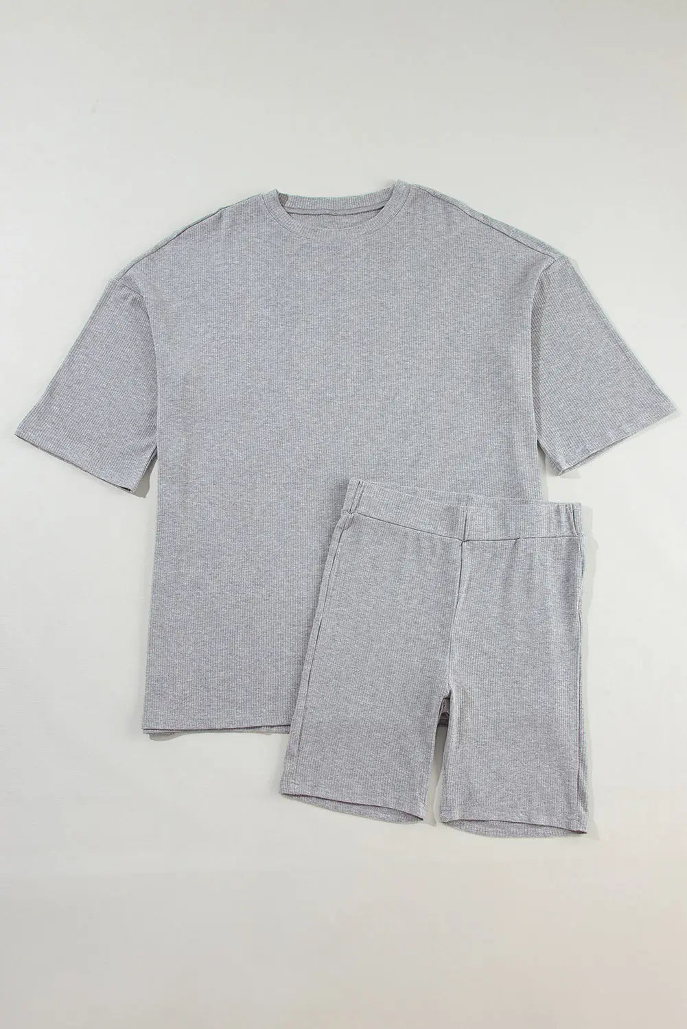 Colour black Solid Colour Loose Tunic Top and Slim Shorts Set Beagle Boutique Fashion Outlet