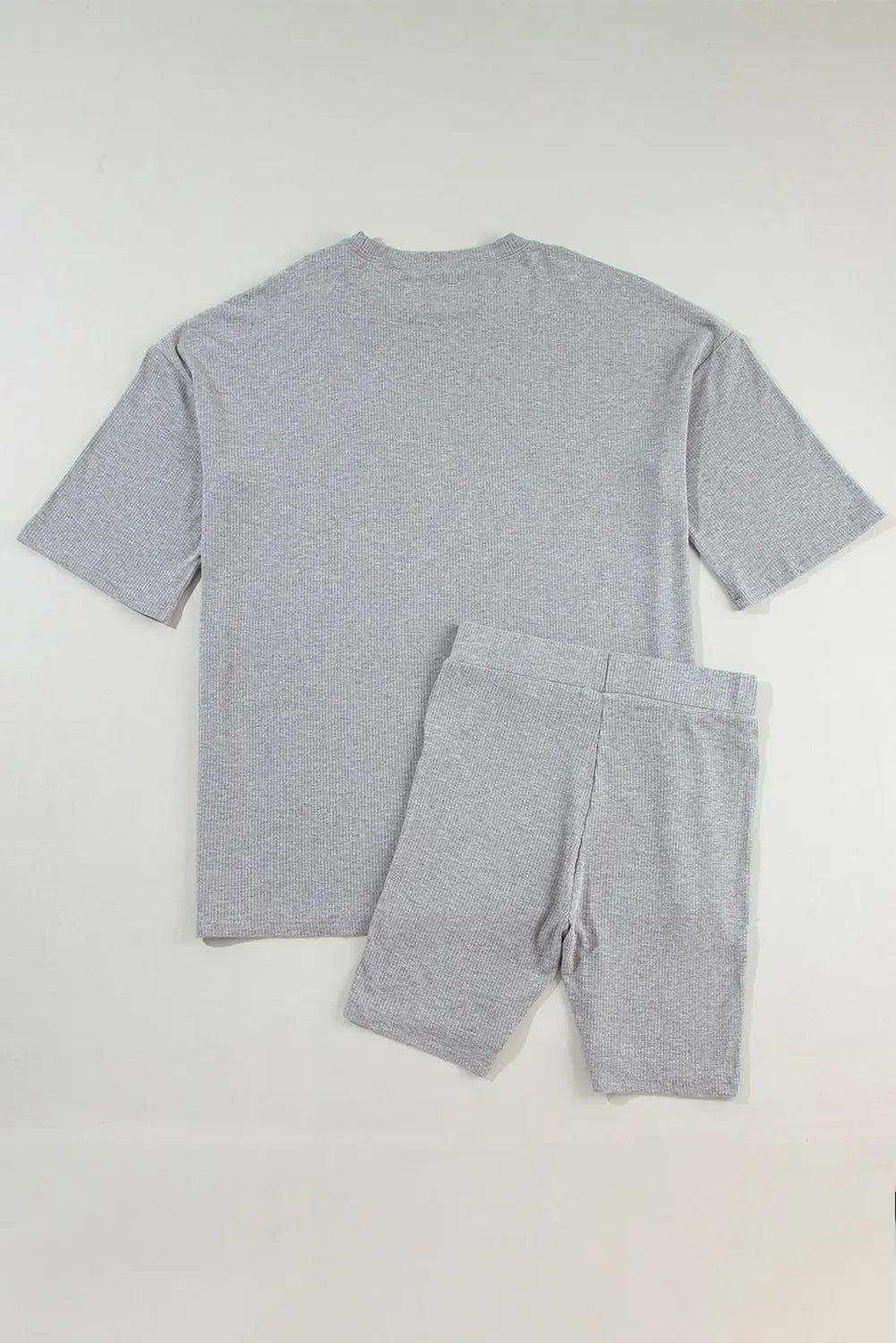 Colour black Solid Colour Loose Tunic Top and Slim Shorts Set Beagle Boutique Fashion Outlet