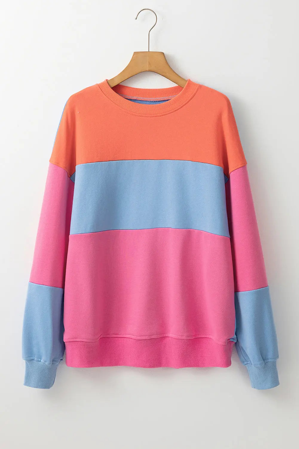Meadow Mauve Colourblock Patchwork Drop Shoulder Sweatshirt - BB Fashion Outlet